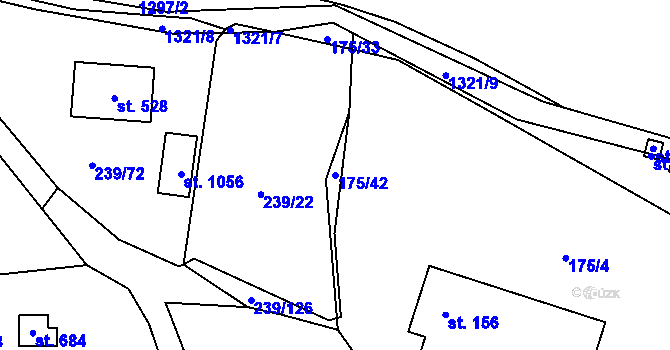 Parcela st. 175/42 v KÚ Čisovice, Katastrální mapa