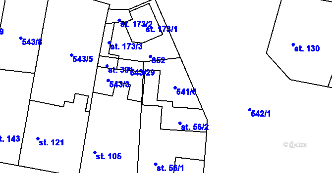 Parcela st. 541/6 v KÚ Čistá u Mladé Boleslavi, Katastrální mapa