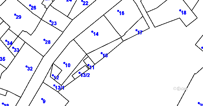 Parcela st. 15 v KÚ Čistá u Rakovníka, Katastrální mapa