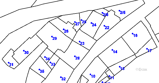 Parcela st. 23 v KÚ Čistá u Rakovníka, Katastrální mapa