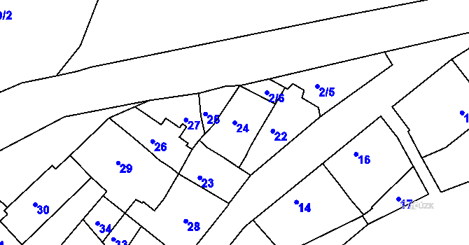 Parcela st. 24 v KÚ Čistá u Rakovníka, Katastrální mapa