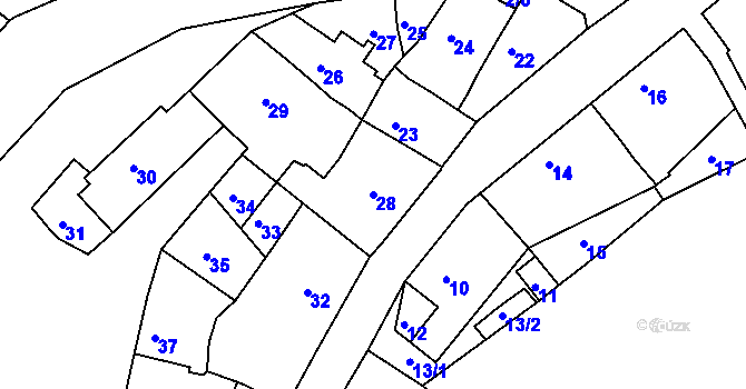Parcela st. 28 v KÚ Čistá u Rakovníka, Katastrální mapa