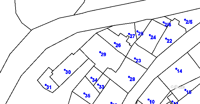 Parcela st. 29 v KÚ Čistá u Rakovníka, Katastrální mapa