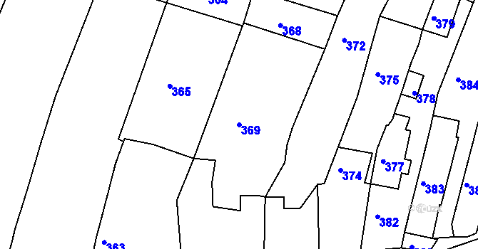 Parcela st. 369 v KÚ Čistá u Rakovníka, Katastrální mapa