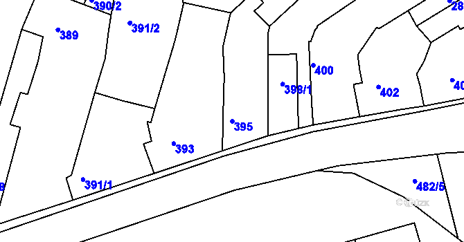 Parcela st. 395 v KÚ Čistá u Rakovníka, Katastrální mapa
