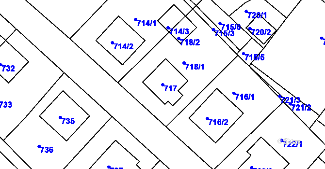 Parcela st. 717 v KÚ Čistá u Rakovníka, Katastrální mapa