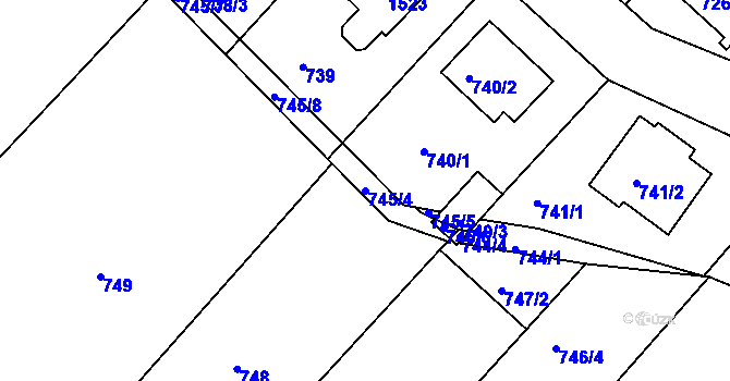 Parcela st. 745/4 v KÚ Čistá u Rakovníka, Katastrální mapa