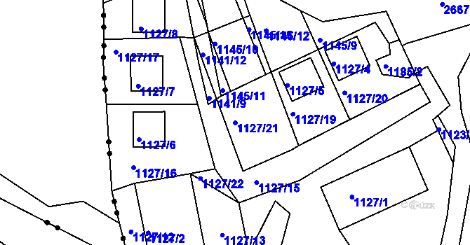 Parcela st. 1127/21 v KÚ Čistá u Rakovníka, Katastrální mapa