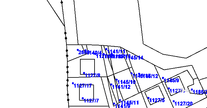 Parcela st. 1141/10 v KÚ Čistá u Rakovníka, Katastrální mapa