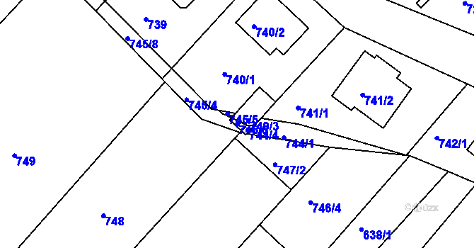 Parcela st. 745/6 v KÚ Čistá u Rakovníka, Katastrální mapa