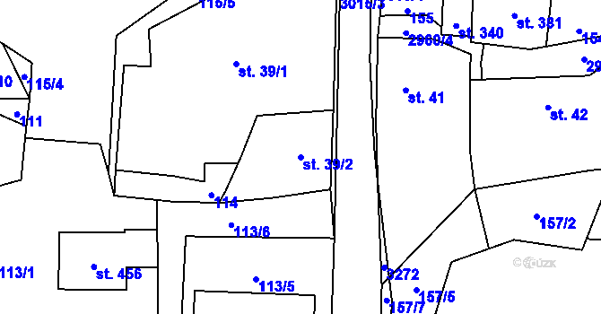 Parcela st. 39/2 v KÚ Čistá u Horek, Katastrální mapa
