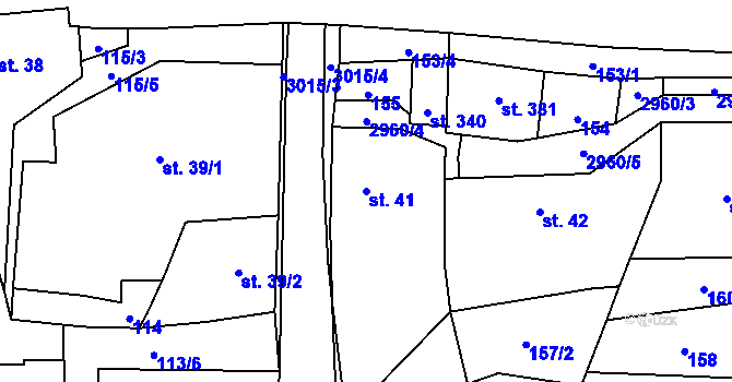 Parcela st. 41 v KÚ Čistá u Horek, Katastrální mapa