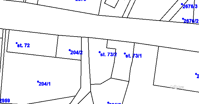 Parcela st. 73/2 v KÚ Čistá u Horek, Katastrální mapa