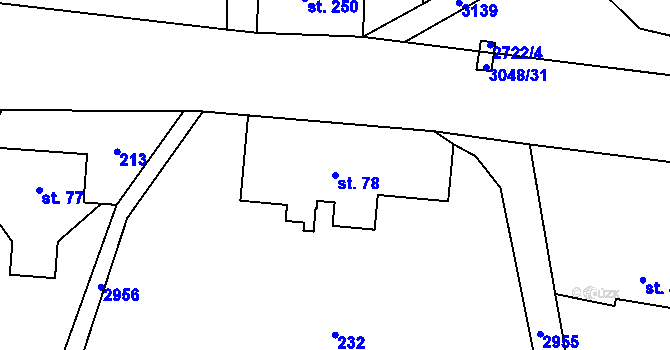 Parcela st. 78 v KÚ Čistá u Horek, Katastrální mapa