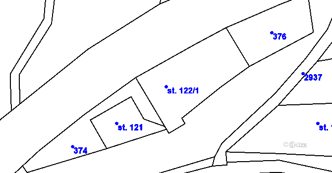 Parcela st. 122/1 v KÚ Čistá u Horek, Katastrální mapa