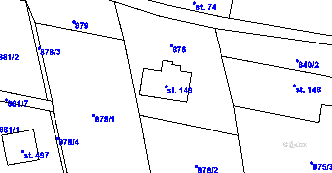 Parcela st. 149 v KÚ Čistá u Horek, Katastrální mapa