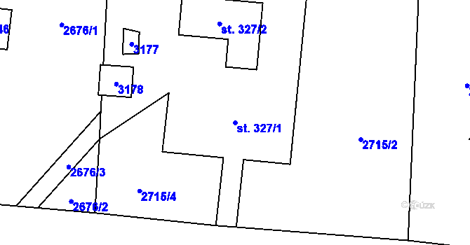 Parcela st. 327/1 v KÚ Čistá u Horek, Katastrální mapa