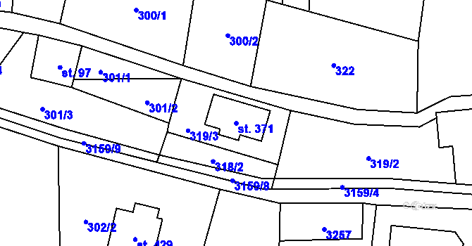 Parcela st. 371 v KÚ Čistá u Horek, Katastrální mapa