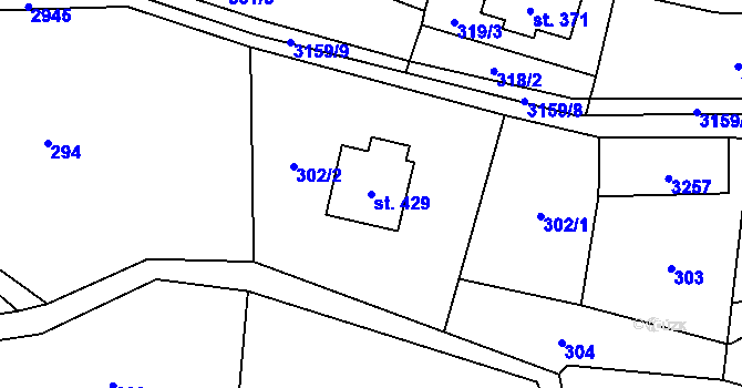 Parcela st. 429 v KÚ Čistá u Horek, Katastrální mapa