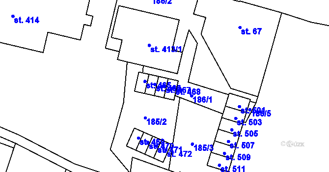Parcela st. 467 v KÚ Čistá u Horek, Katastrální mapa