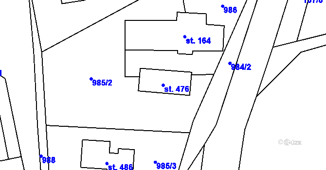 Parcela st. 476 v KÚ Čistá u Horek, Katastrální mapa
