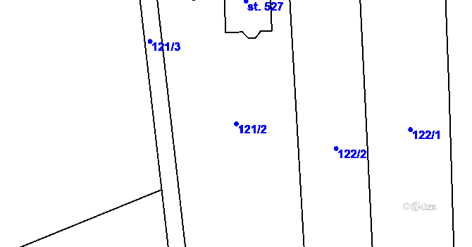Parcela st. 121/2 v KÚ Čistá u Horek, Katastrální mapa