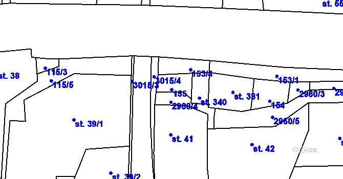 Parcela st. 155 v KÚ Čistá u Horek, Katastrální mapa