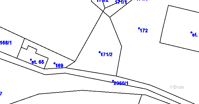 Parcela st. 171/2 v KÚ Čistá u Horek, Katastrální mapa