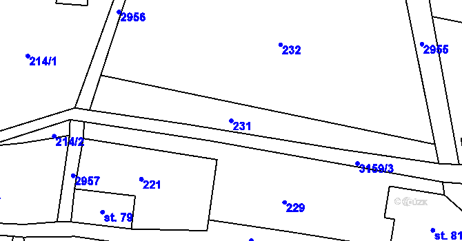 Parcela st. 231 v KÚ Čistá u Horek, Katastrální mapa