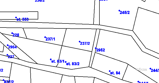 Parcela st. 237/2 v KÚ Čistá u Horek, Katastrální mapa