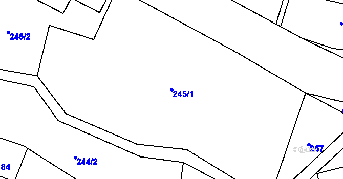 Parcela st. 245/1 v KÚ Čistá u Horek, Katastrální mapa