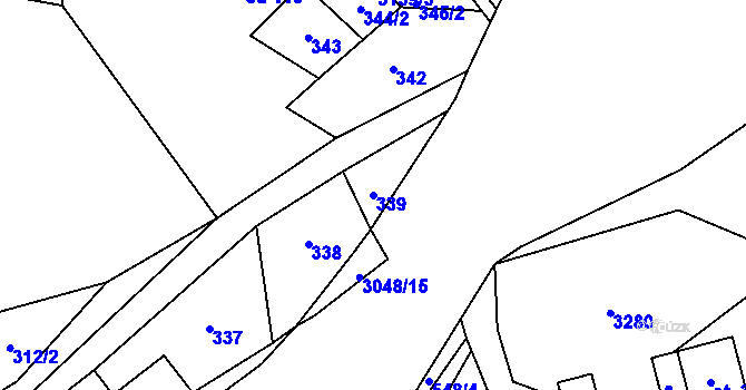 Parcela st. 339 v KÚ Čistá u Horek, Katastrální mapa