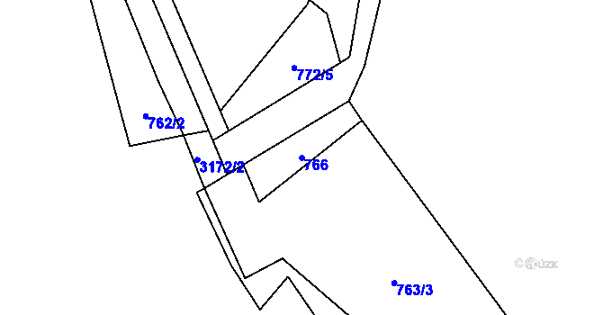 Parcela st. 766 v KÚ Čistá u Horek, Katastrální mapa