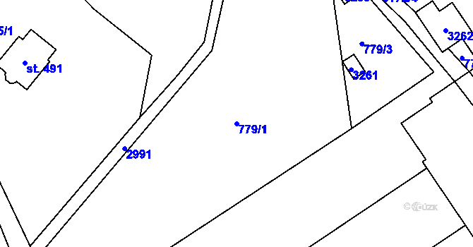 Parcela st. 779/1 v KÚ Čistá u Horek, Katastrální mapa
