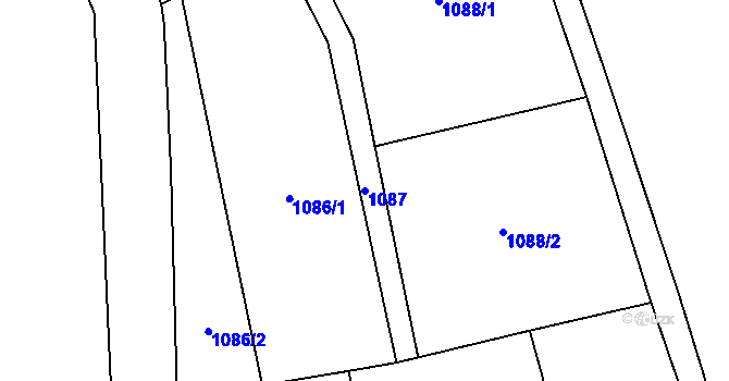 Parcela st. 1087 v KÚ Čistá u Horek, Katastrální mapa