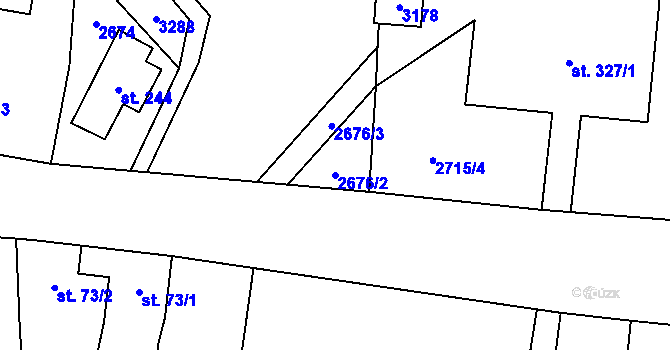 Parcela st. 2676/2 v KÚ Čistá u Horek, Katastrální mapa