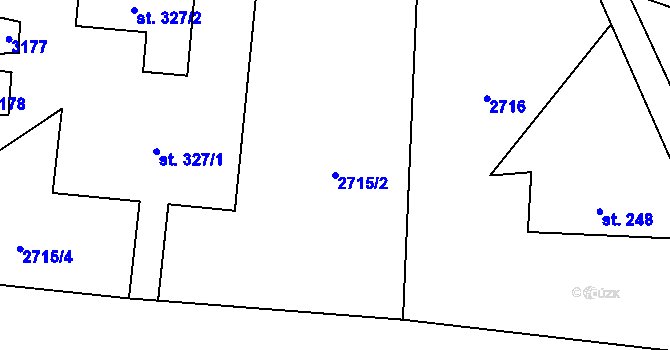 Parcela st. 2715/2 v KÚ Čistá u Horek, Katastrální mapa