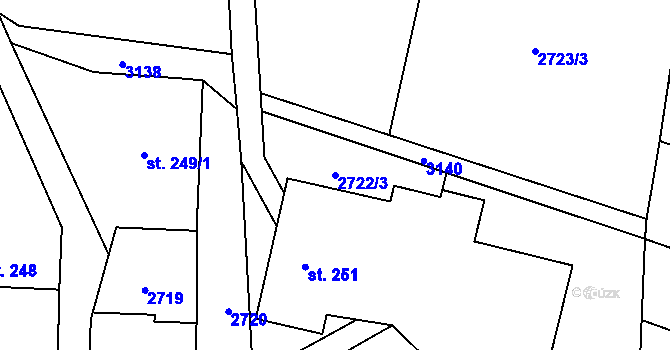 Parcela st. 2722/3 v KÚ Čistá u Horek, Katastrální mapa