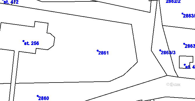 Parcela st. 2861 v KÚ Čistá u Horek, Katastrální mapa