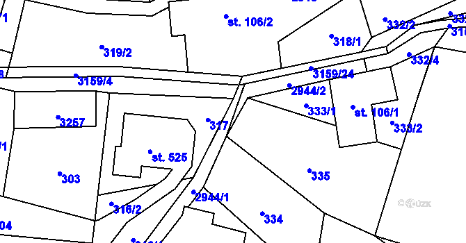 Parcela st. 2944 v KÚ Čistá u Horek, Katastrální mapa
