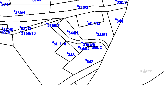 Parcela st. 3159/5 v KÚ Čistá u Horek, Katastrální mapa