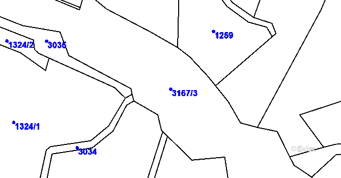 Parcela st. 3167/3 v KÚ Čistá u Horek, Katastrální mapa