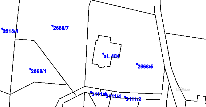 Parcela st. 484 v KÚ Čistá u Horek, Katastrální mapa