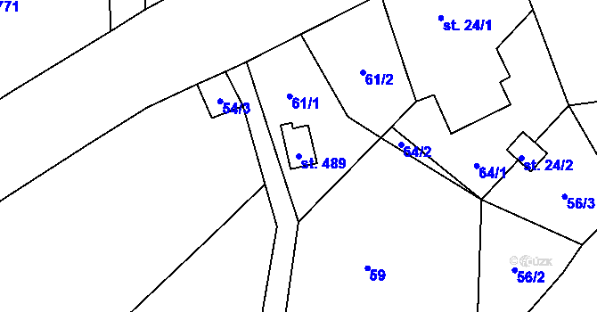 Parcela st. 489 v KÚ Čistá u Horek, Katastrální mapa