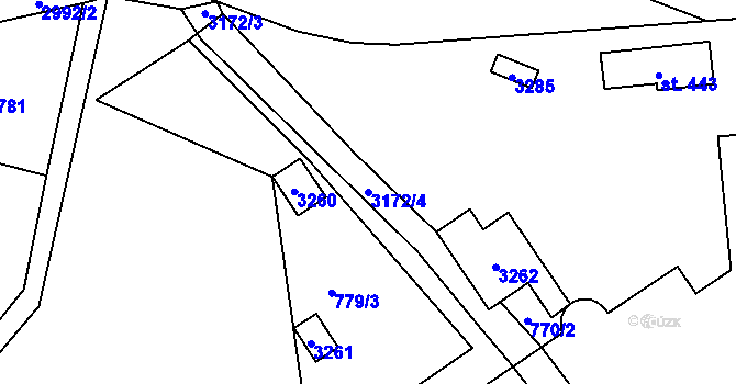Parcela st. 3172/4 v KÚ Čistá u Horek, Katastrální mapa