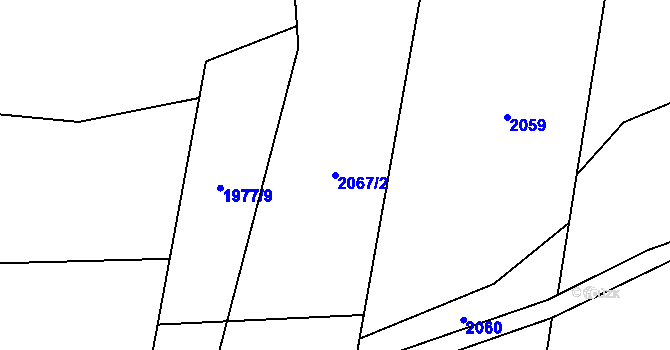 Parcela st. 2067/2 v KÚ Čistá u Horek, Katastrální mapa