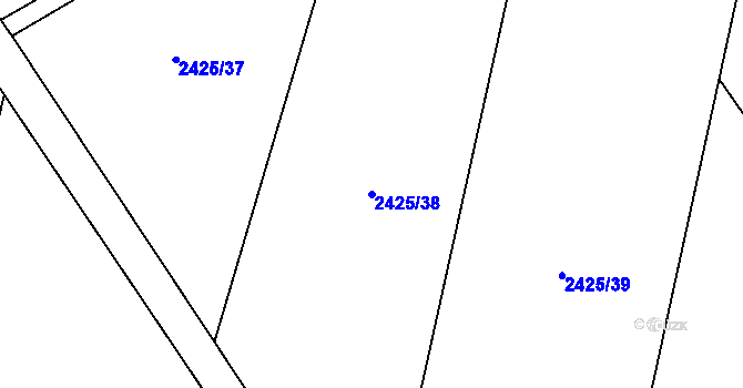 Parcela st. 2425/38 v KÚ Čistá u Horek, Katastrální mapa
