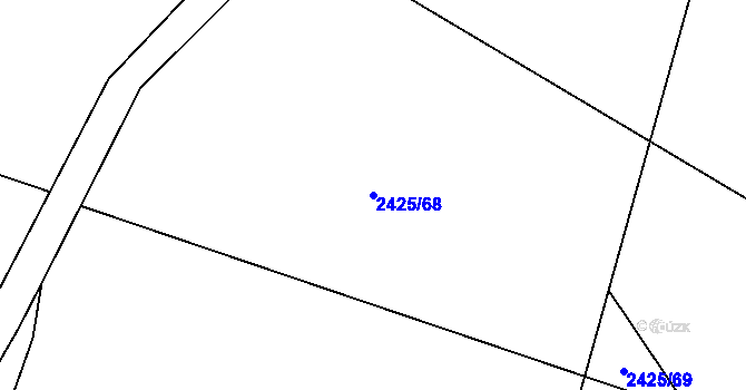 Parcela st. 2425/68 v KÚ Čistá u Horek, Katastrální mapa