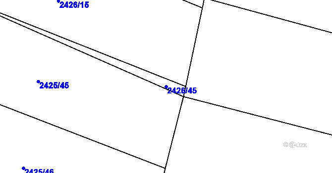 Parcela st. 2426/45 v KÚ Čistá u Horek, Katastrální mapa