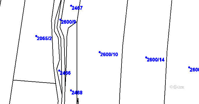 Parcela st. 2600/10 v KÚ Čistá u Horek, Katastrální mapa